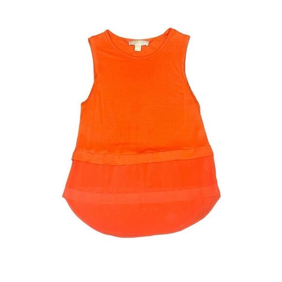 Michael Kors Orange Tiered Sleeveless Blouse Size Small - Picture 6 of 7